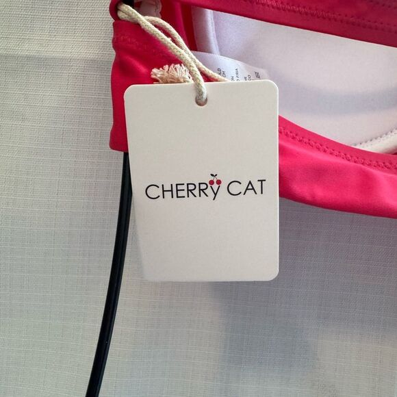 CHERRY CAT Womens Vintage Retro Polka High Waisted Underwire Bikini Swim 8-10 - Picture 7 of 11